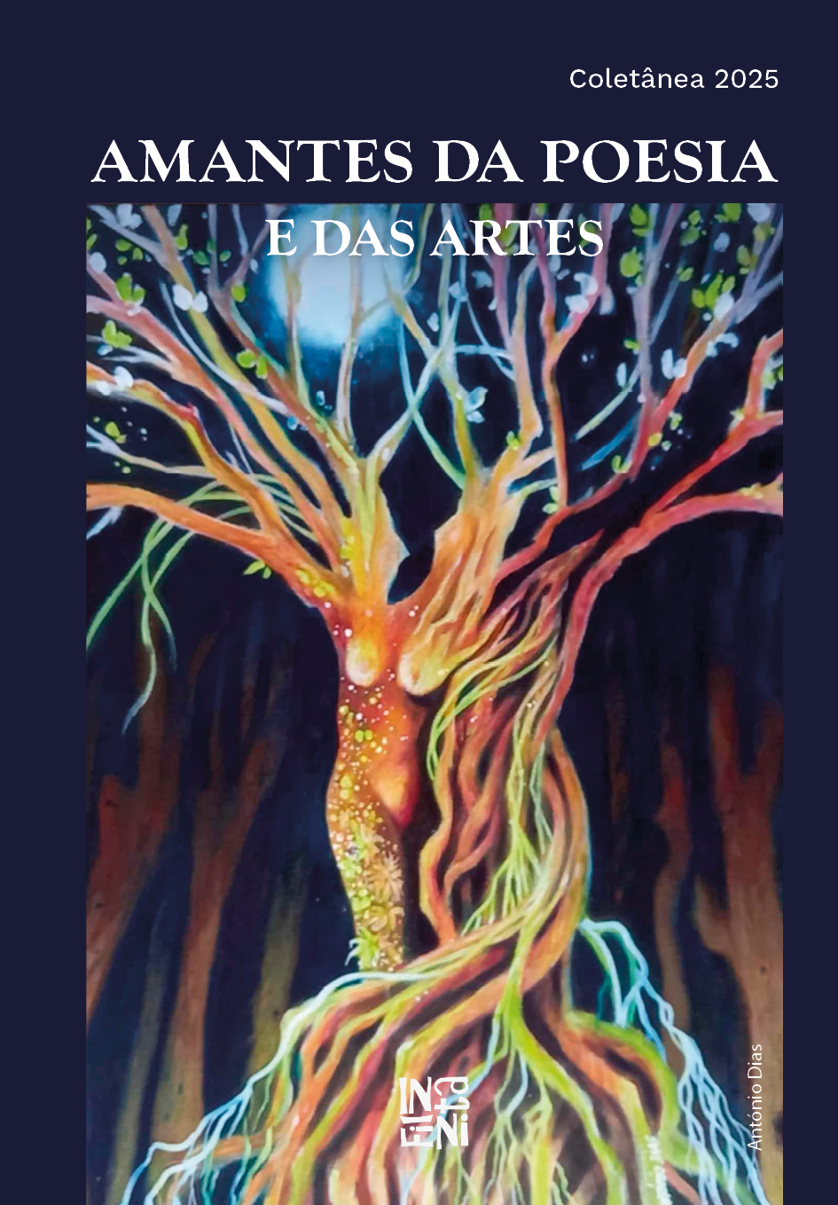 Capa do livro Amantes da Poesia e das Artes  Coletnea 2025, de 61 autores, da In-Finita Editorial, Maio de 2025