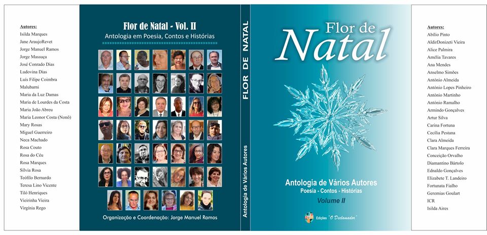Capa e contra capa do livro 'Flor de Natal - Antologia de Vários Autores - Poesia-Contos-Histórias - Volume II' de 48 autores