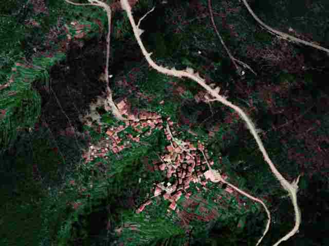 Vista aérea do Monte Frio em 1995