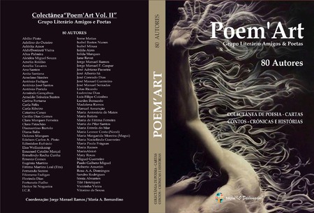 Capa e contra capa do livro 'Poem'Art - Volume II', de 80 autores, das Edições 'O Declamador', 2019