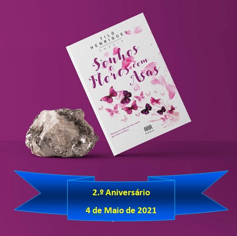 Livro de poesia 'Sonhos e Flores com Asas' de Tiló Henriques